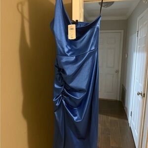Windsor Royal Blue Satin Mini Dress